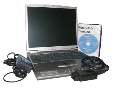 fujitsu refurbished mechanics laptop with obd2 scan tool and data systems